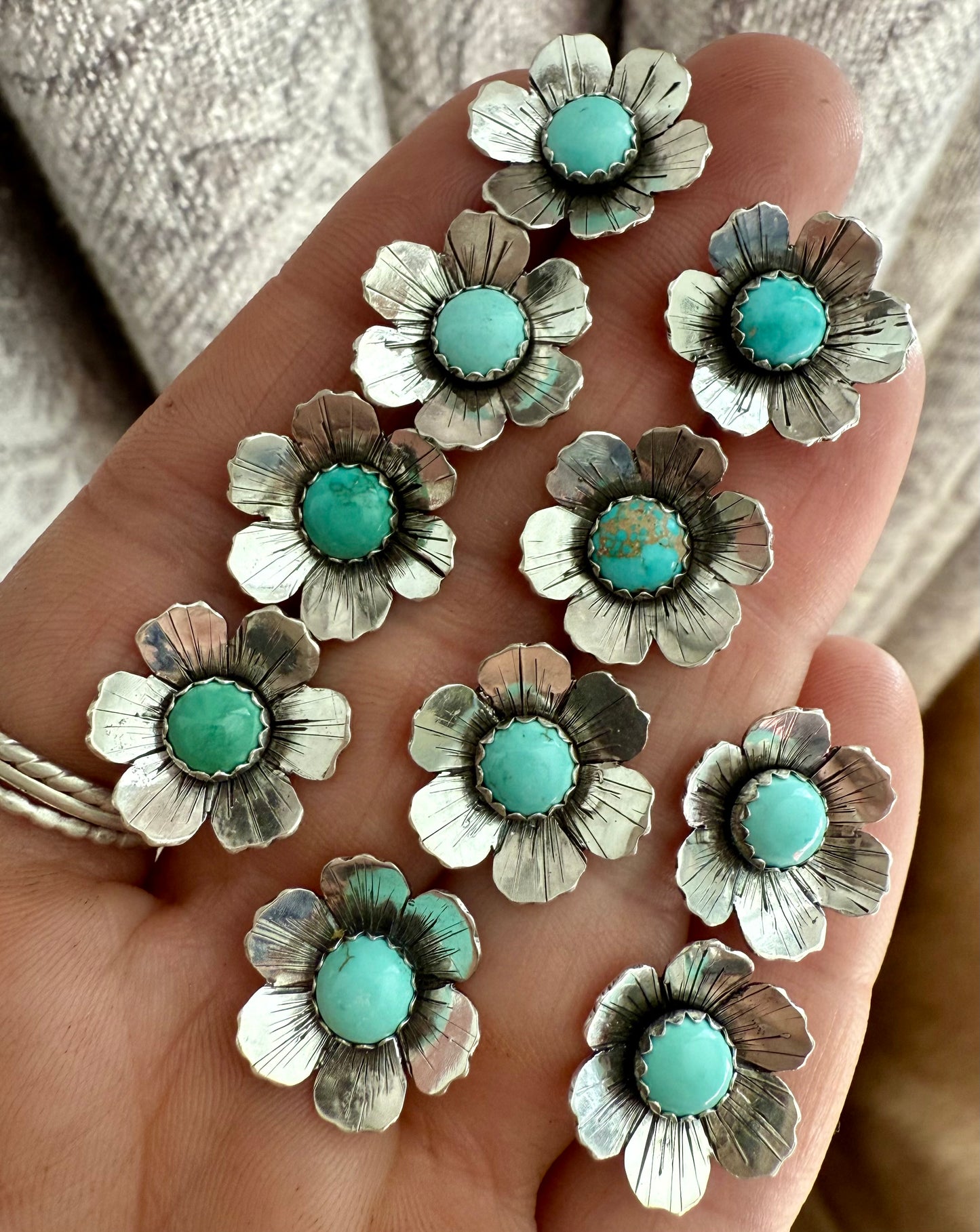 Engraved Wildflower Earrings