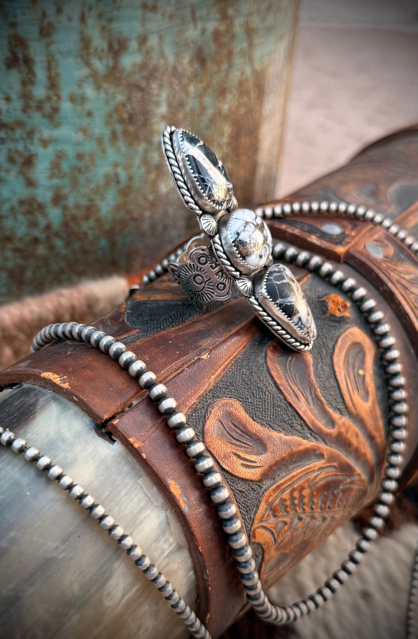 White Buffalo Statement Ring