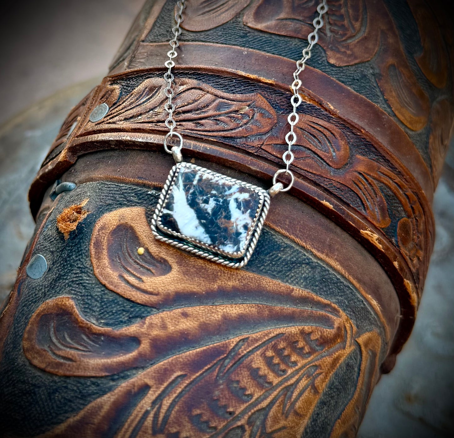 White Buffalo Bar Necklace