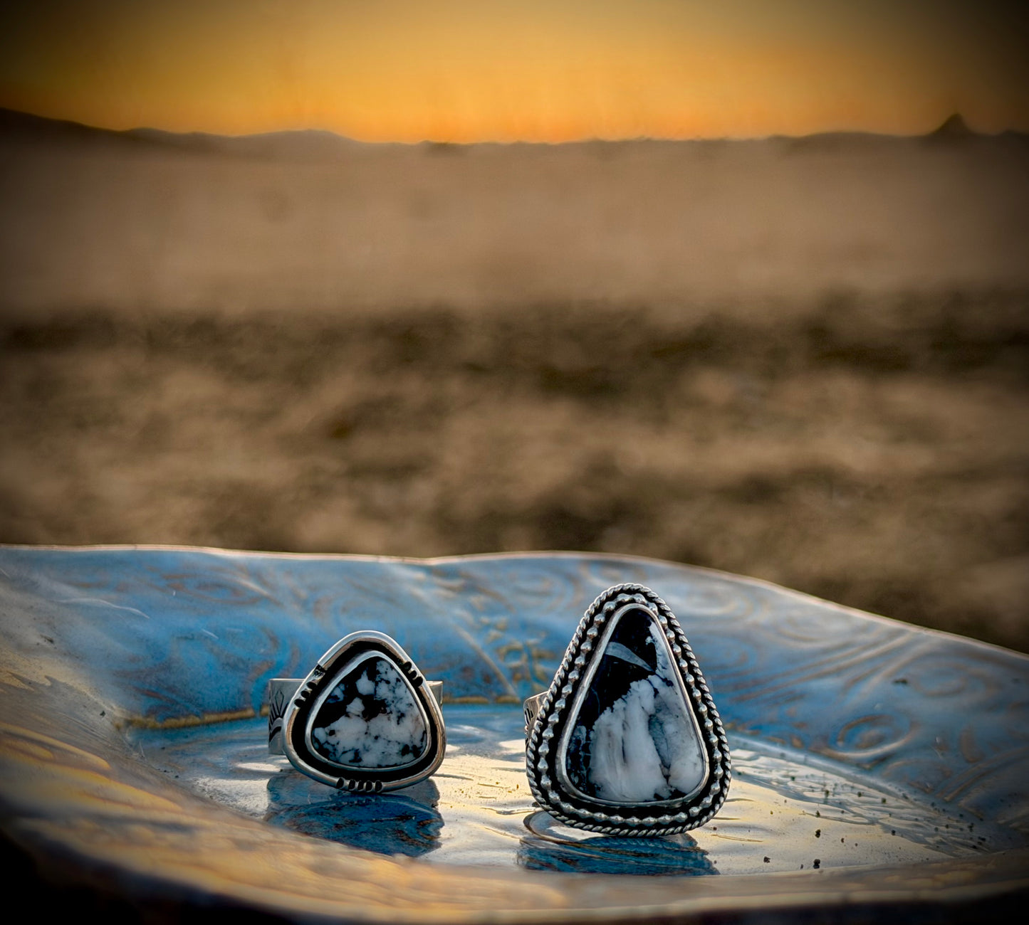 White Buffalo Ring Size 7