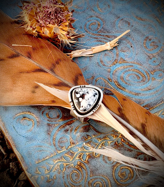 White Buffalo Ring Size 6.5