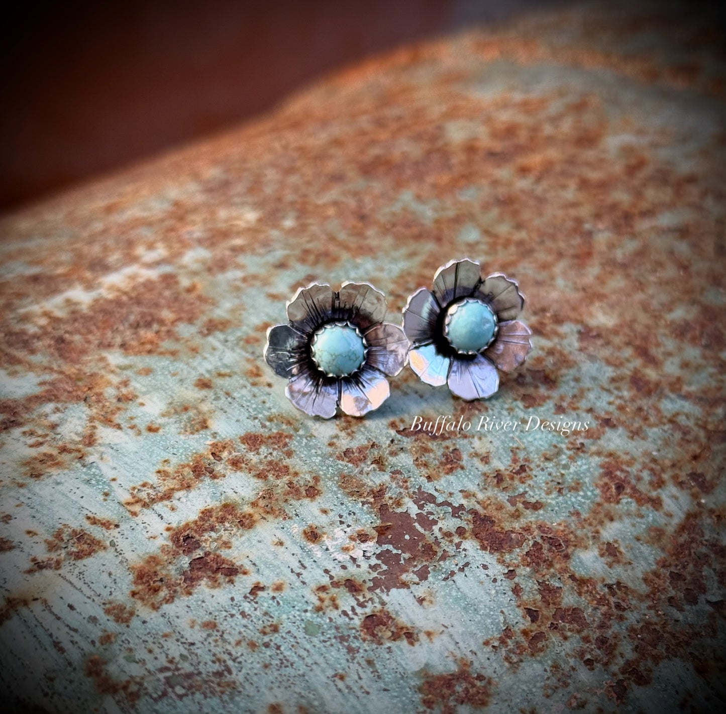 Engraved Wildflower Earrings