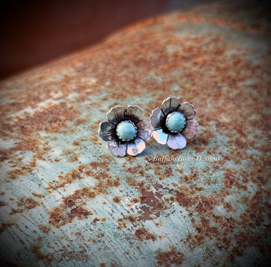 Engraved Wildflower Earrings