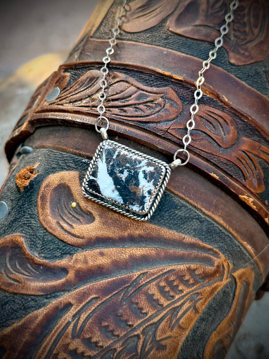 White Buffalo Bar Necklace