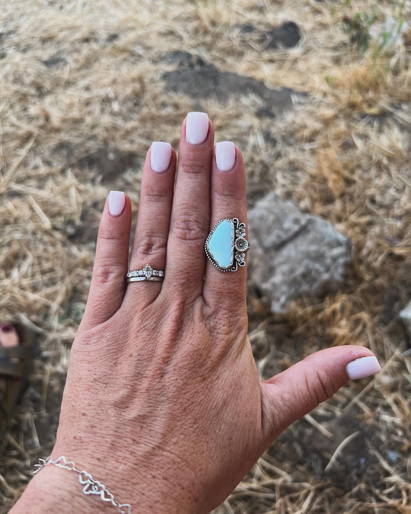 Floral Fox Turquoise Ring