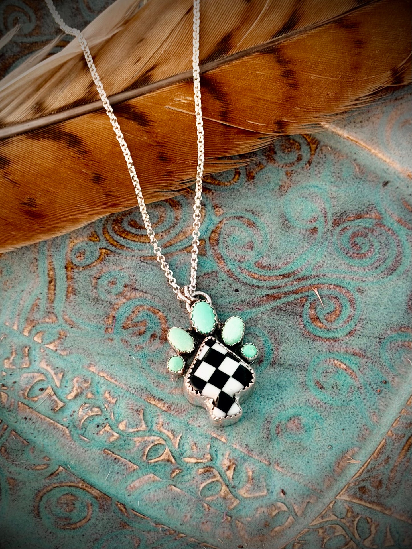 Checkered Spade Necklace