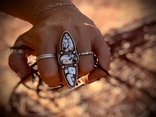 White Buffalo Statement Ring